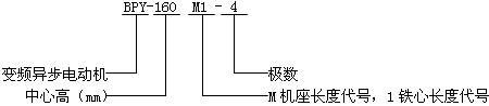 BPY系列三相交流變頻調(diào)速異步電動機(jī)型號標(biāo)記