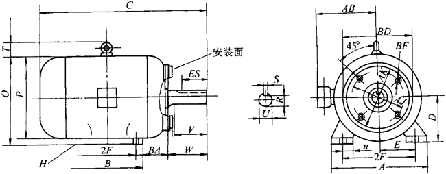 NEMA標(biāo)準(zhǔn)三相異步電動機(jī)外形尺寸(143~499T機(jī)座)